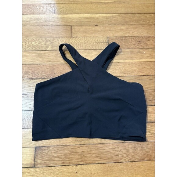 Lululemon Size 12 Nulu Wrap Front Longline Bra Black - Picture 2 of 4